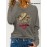 Women's Western Cowboy Graphic Long Sleeve Top - Vintage HOWDY Print with Hat & Bandana Design, Soft Grey All-Season Casual Shirt, Machine Washable Round Neck Women's Clothing, Seasonal Fashion, Comfortable Fit