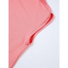 [Disney Coral Pink T-Shirt] Disney Women's Coral Pink Sleeveless T-Shirt | Magical Castle & Stars Print, Round Neck Summer Top, Lightweight Polyester Blend, Perfect for Disneyland or Disney-Themed Outfits