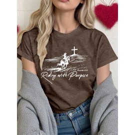 [Inspirational T-Shirt] Comfortable Polyester Women's Inspirational Christian T-Shirt | 