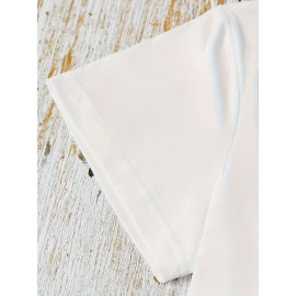 Don't let pigeons teach Graphic Print T-shirt, Short Sleeve Crew Neck Casual Top for Summer & Spring, Women's Clothing