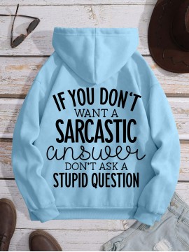 [Vibrant Alphabet Print Sweatshirt] Vibrant Alphabet Print Hooded Sweatshirt - Women's Casual 100% Polyester Knit Fabric - Drawstring Hood, Fall/Winter Clothing