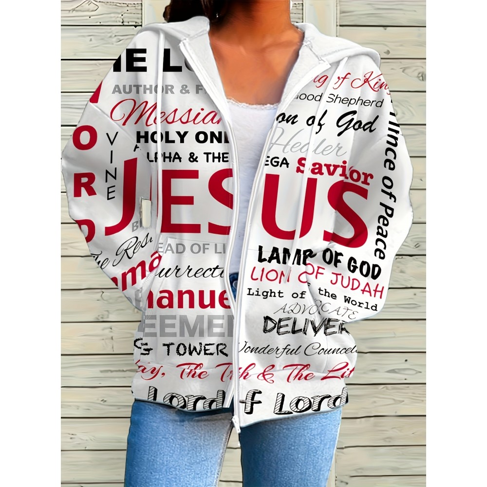Women'S White Hoodie with Inspirational Christian Quotes - 