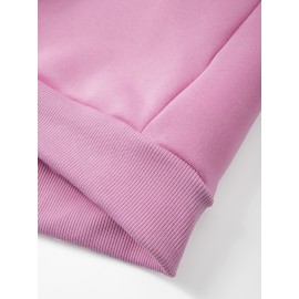 Disney Official Women's Y2K Minnie Mouse Graphic Sweatshirt - Pink with Black & White Polka Dots, Loose-Fit Round Neck Long Sleeve Pullover, Cozy Fall Winter Casual Outfit for Themed Events & Casual Attire