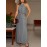 [Elegant Two-Piece Set] Elegant Solid Color Women's Sleeveless Cross Vest Top and Skirt Two-Piece Set
