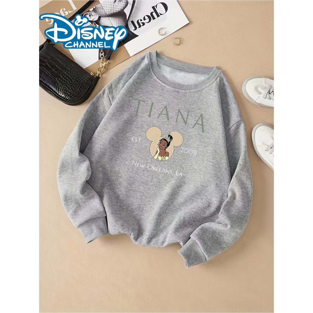 Women'S Tiana Graphic Sweatshirt - Green Casual Crew Neck with 